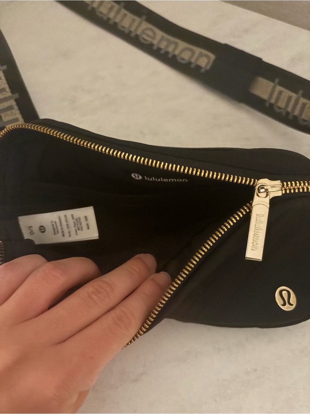 lululemon athletica Black Belt Bag with Gold Accents - Picture 2 of 2